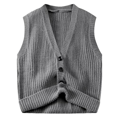 Men's V-Neck Knit Sweater Warm Comfortable Vest University Style Cardigan Sweater Vest