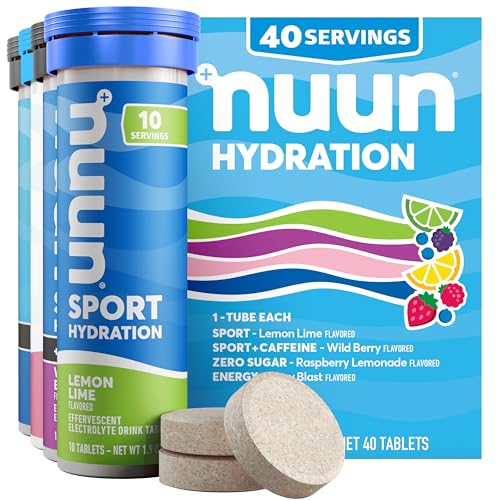 Nuun Hydration Electrolyte Tablets - Sodium, Potassium, Chloride, Calcium, Magnesium, 1g & 0g Sugar Drink Mix | Vegan, Gluten Free, Non-GMO | Complete