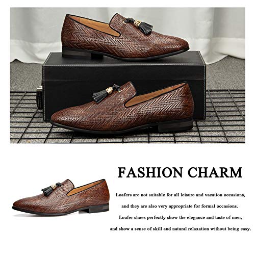 Image of Meijiana Mens Loafers Wedding Dress Shoes Slip-On Loafers for Men Tuxedo Suit Shoes