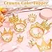 Caffox 8 Pieces Gold Crowns for Flower Bouquets, Various Sizes Gold Crowns Cake Topper for Birthday Wedding Baby Shower Party and Flower Bouquet Decor