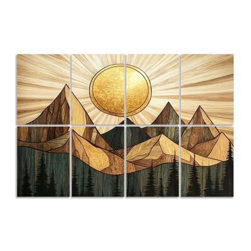 8 Pack Paneles Acústicos Artísticos Absorbentes de Sonido con Diseño de Montaña, Árbol y Sol, Paneles Decorativos Auto-Adhesivos para Estudios de Grabación y Oficinas 48"x32" miniatura 1