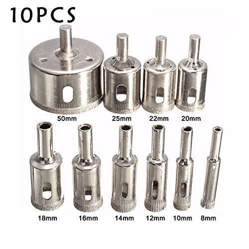 Set de 10 brocas diamantadas para vidrio y cerámica 8-50 mm miniatura 2
