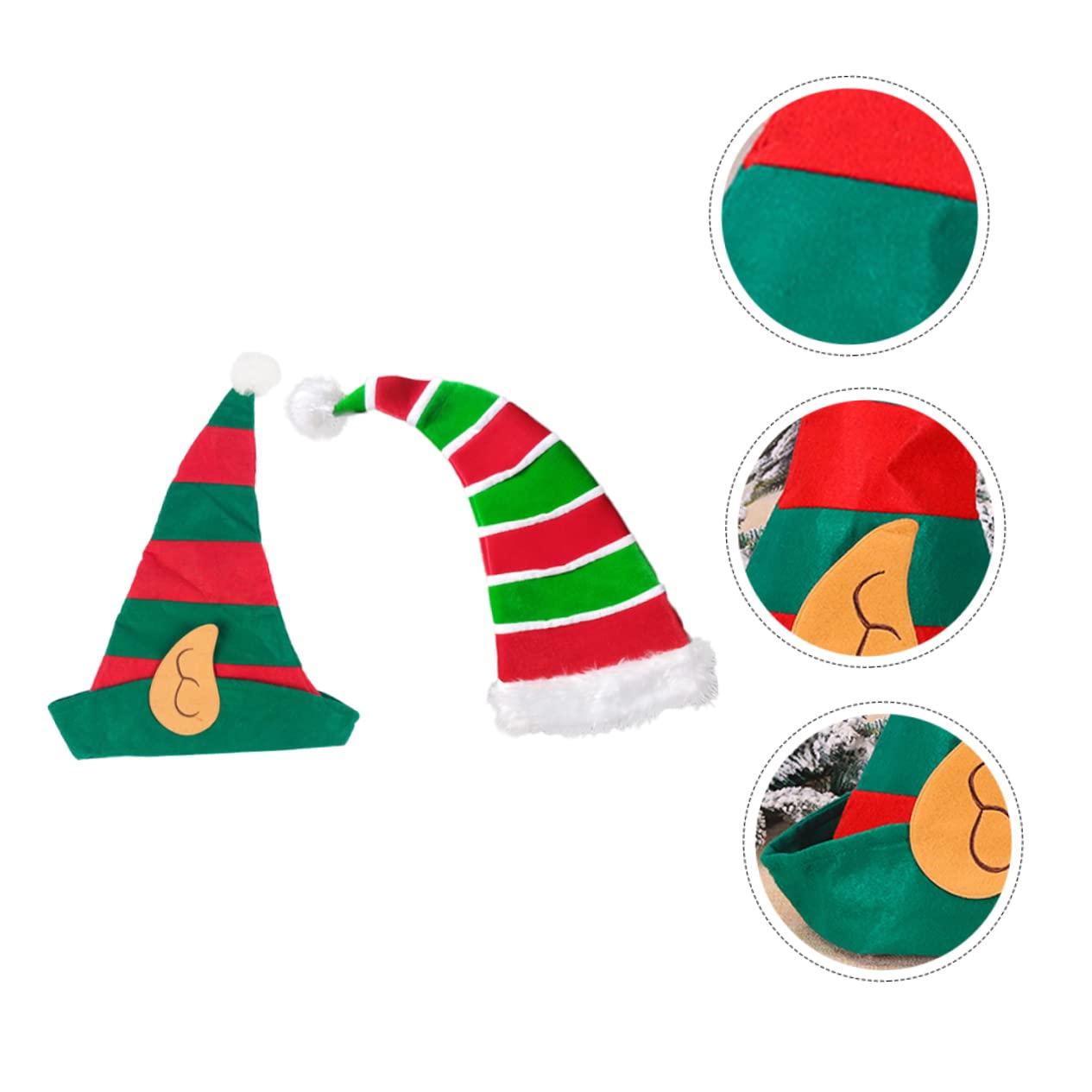 KOMBIUDA 4piezas Sombreros De Navidad Para Adultos De Gorro De Duende Divertido Para Fiestas y Celebraciones Festivas