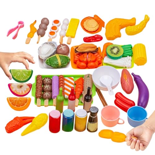 Générique Set Barbecue Enfanтs - Jeu Cuisine Factice avec Accessoires Grill | Jouet Éducatif Rôle Cuisine Garçons Filles Maternelle Apprentissage Développement