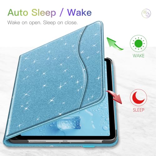 Étui iPad Air 5e 4e génération résout le manque de support avec sa coque bleu pochette - 3