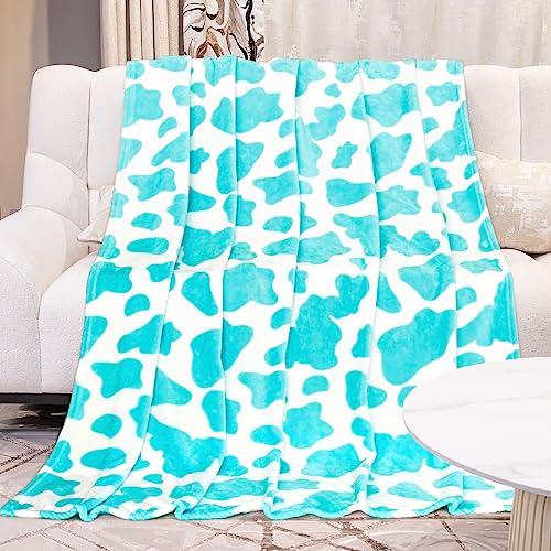 Image of Blue Throw Blanket for Couch Bed, Warm Fuzzy Fleece Soft Blankets for Adults Kids, Light Blue Gifts for Women Girls Boys, Cozy Cute Coastal Living Room Decor, 50x60 Inches
