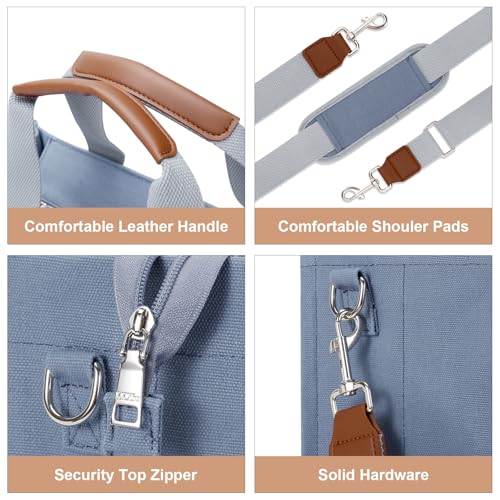 KKXIU Large Canvas Tote Bag for Women with Zipper and Compartments Crossbody Work Bible Messenger Purse Bag With Pockets4