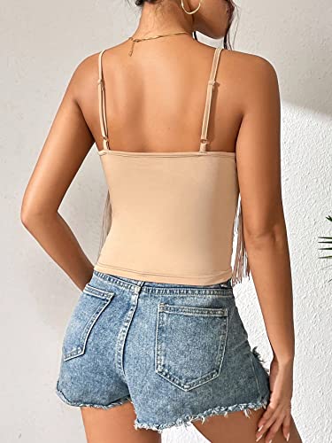 SweatyRocks Women's Fringe Sleeveless Boho Tassel Tank Top Slim Fit Cami Summer Tops2
