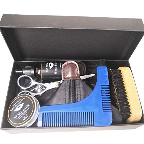 Men's Beard Care Set, Shaving Cloth Repair Shave Beard Bamboo Brush Comb Beard Oil Beard Cream Beard Scissors