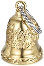 BOBIJOO JEWELRY - Lucky Bell Motorcycle Protection Woman Biker Triker Lady Rider Golden Gold Plated Stainless Steel, see description