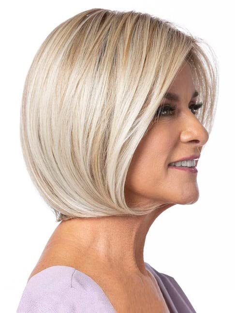 Miniatura 4 de Toni Brattin Peluca de cabello sintético con acabado de Touc grande de color rubio medio de 9 pulgadas, corte Bob esculpido, longitudes rotas y