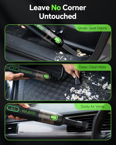 Image of Car Vacuum Portable Cordless, 21000Pa 4-in-1 Handheld Mini Vacuum Cleaner with 8 Attachments, 3 Suction Modes, One-Touch Empty, Type-C Charge, Hand Vacuum for Car, Home, Keyboard, Small Job