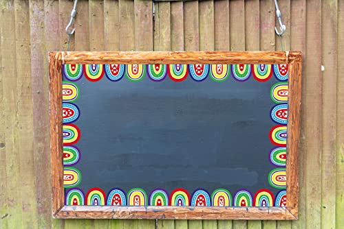 Image of SICOHOME Boho Bulletin Board Borders,48pcs Bulletin Borders Stickers,Boho Classroom Decor,Rainbow Bulletin Board Trim Back to School Decoration,Waterproof Back to School Classroom Office Chalkboard