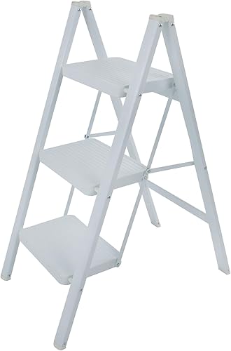Miniatura 8 de Taburete plegable de escalera de 2 escalones, taburete plegable antideslizante con pedal expandido, para uso doméstico y oficina, taburete de cocina