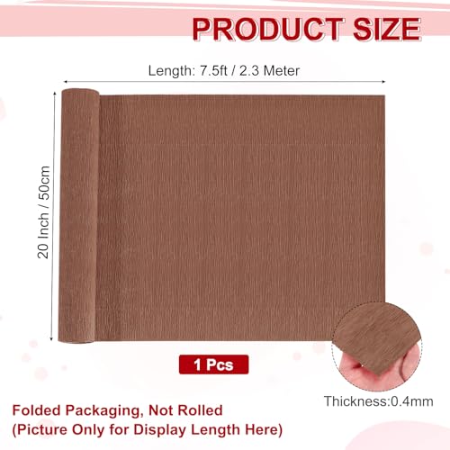 Image of MECCANIXITY Crepe Paper Roll 7.5ft Long 20 Inch Wide for Wedding Ceremony Various Large Festivals Decoration, Coffee Color