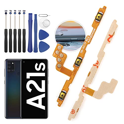 YWLRONG for Samsung Galaxy A21s Power Volume Button Flex Cable Replacement for Samsung A21s A217 Side Power On Off Switch Button Volume Button Key Repair Parts