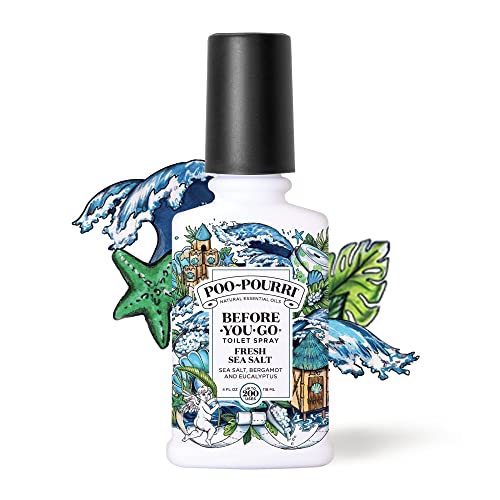 Poo-Pourri Before-You-Go Toilet Spray, Fresh Sea Salt, 4 Fl Oz - Sea Salt, Bergamot And Eucalyptus #TOP1