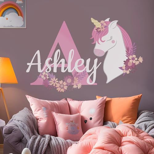 Vinilo Decorativo Nombre y Unicornio Personalizado