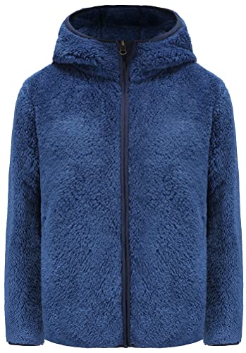 Image of Girl's Jacket Kids Full Zip Ultra Soft Sherpa Fleece Hoodie Sweatshirt
