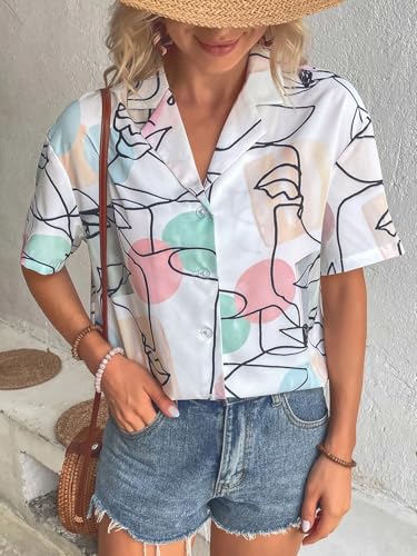Image of Womens and Girls Polyester Regular Fit Shirt || Short Sleeve Shirts Stylish Western Tops|