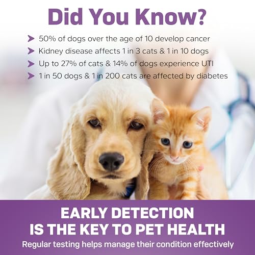 Image of One Step Pet Urine Testing Strips, 5 x 10 Parameter Urinalysis Test Strips, Urine pH Test Strips for Dogs, Cats, Accurate Testing for UTI, Bladder & More, Pet Glucose Monitoring Kit