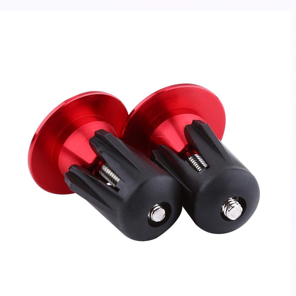 2 sztuk kierownica rowerowa zaślepka, kolorowe aluminiowe rowerowe kierownice rowerowe uchwyty kierownicy zaślepki czapki kierownica rowerowa zaślepka(czerwony)