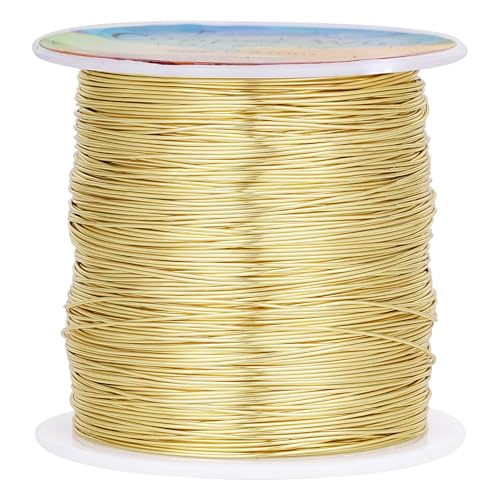 Tarnish Resistant Copper Wires 24Gauge/0.5mm, 203 Feet, Light Gold