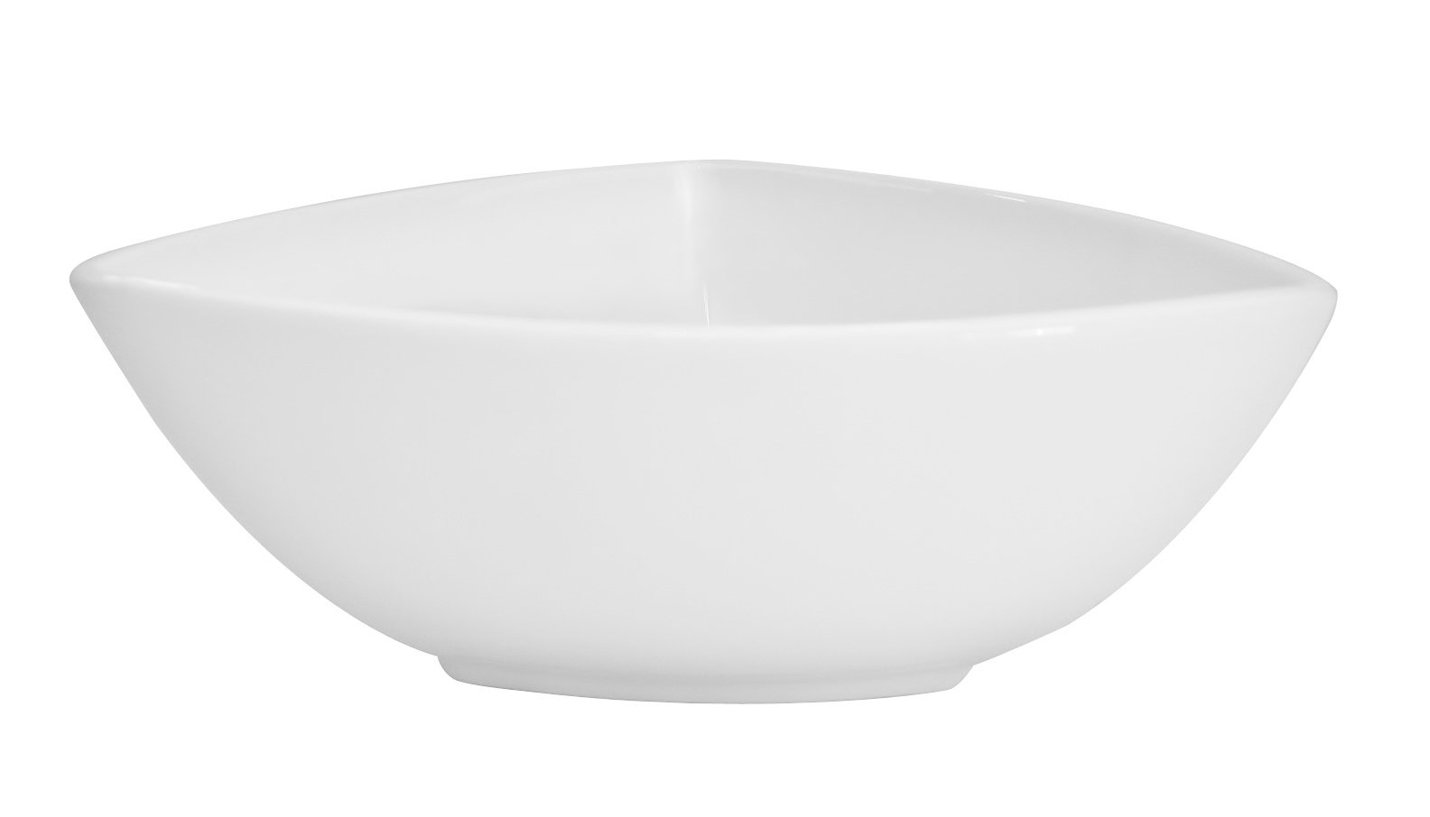 CAC China TUP-B9 Triumph 22.86 cm, cuenco triangular, de porcelana blanca, caja de 12