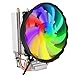 Dissipatore D'aria CPU da 120 Mm, Radiatore CPU Colorato con Tubo in Rame | Ventilatore 48CFM | Cavo di Alimentazione CC 12V a 3 Pin, per Intel LGA 775/1155/1156/1366, per AMD / AM2 / AM2 + / AM3