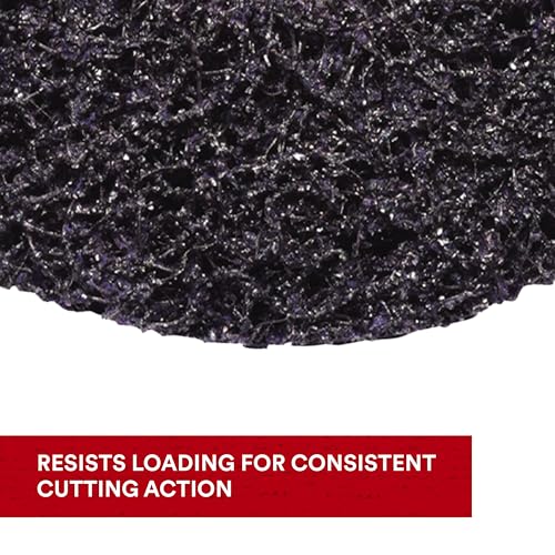 Image of 3M Scotch-Brite Clean and Strip XT Pro Disc, XO-DC, SiC Extra Coarse, T27, 4-1 /2 in x 5 /8 inch-11, Silicon Carbide Cuts Aggressively and Leaves a Fine Finish, Resists Loading, Purple