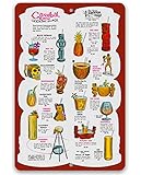 Cannibal Room Tiki Lounge Drink Menu - Great Home Bar Tin Metal Decor, Kitchen Art and Man Cave Accessories, Tiki Bar Classic Menu Sign, 8x12 Indoor/Outdoor Durable Metal Sign