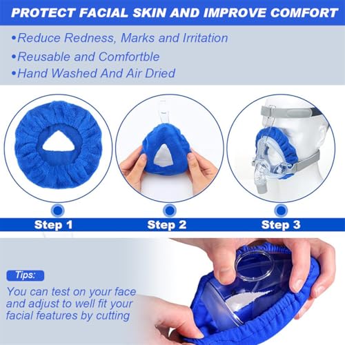 CPAP-Maskeneinlagen Nasenschutz-Maskeneinlage CPAP Masken Liner 4 Stück Wiederverwendbar Maskenabdeckung für CPAP-Atemtherapie-Benutzer