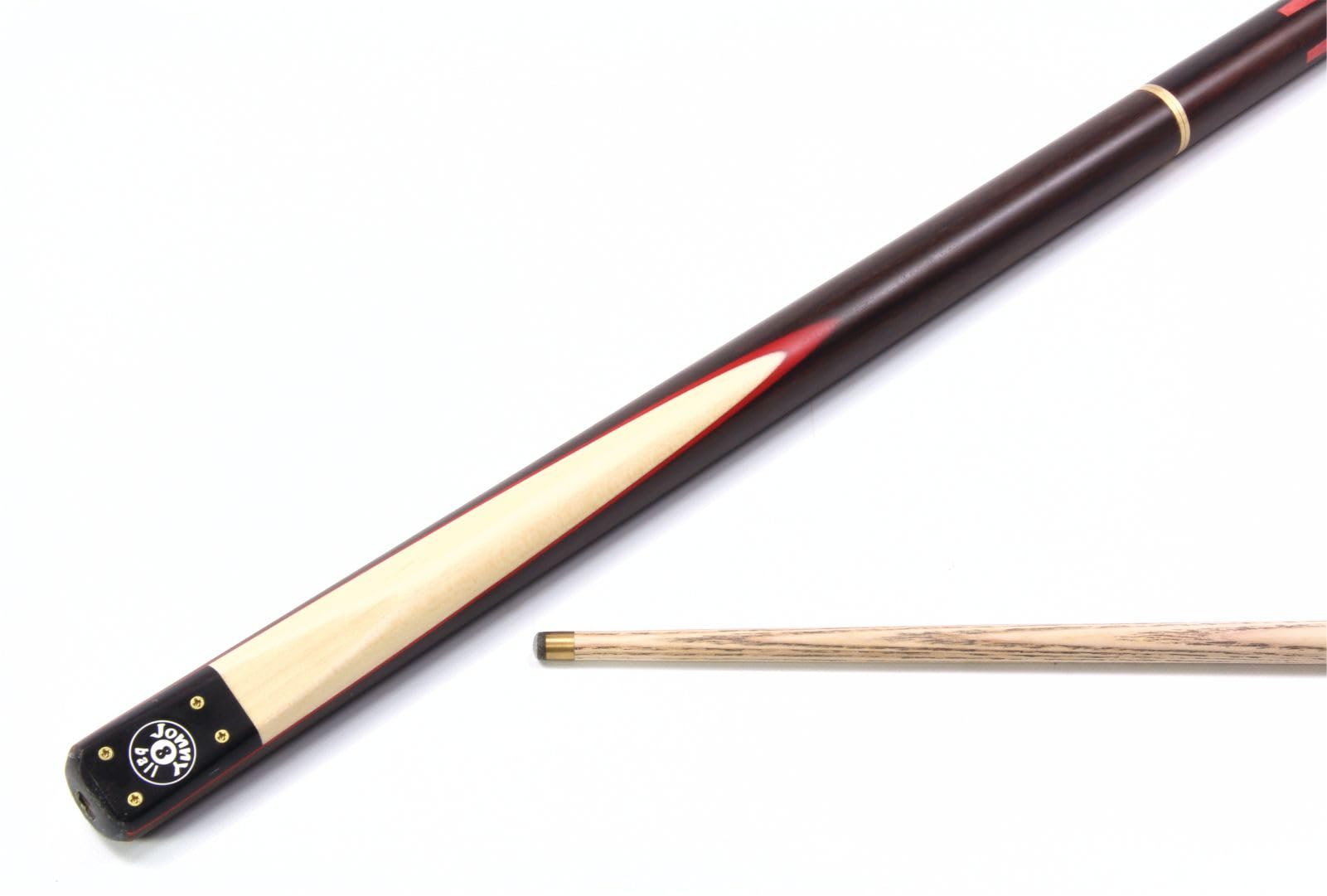 Jonny 8 Ball 55 Inch HAWK 3 Section Rapid Shorten English 8 Ball Pool Cue 8.5mm Elk Master Tip (Red)