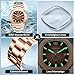 Imagen de OLEVS Relojes para Hombre Dial Grande Analógico Cuarzo Oro Rosa Correa de Acero Inoxidable Resistente Agua Luminoso Reloj de Pulsera para Hombre Clásico Muñeca Grande con Fecha Esfera Marrón