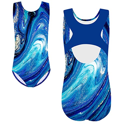 TFJH E One-piece Gymnastics Leotards for Girls Sparkle Athletic Clothes Activewear