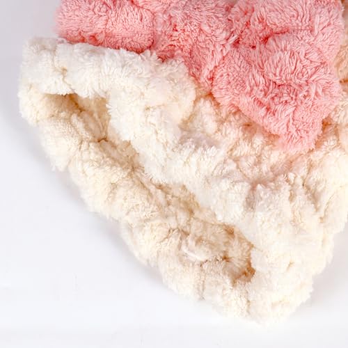 Image of NFI essentials Microfiber Hair Towel Cap Warp Super Absorbent Wet Hair Drying Head Turban, Pookie Bow Knot for Girls Salon Quick Dry Shower with Button for Women