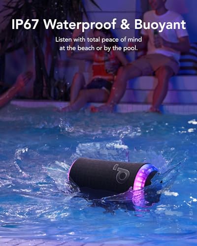 Soundcore By Anker Glow Portable Speaker With 30W 360° Sound, Synchronized Radiant Light, 18H Playback, Customizable Eq And Light Show, And Ip67 Waterproof - Black, Bluetooth 6 51+822YETIL