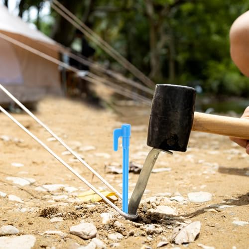 Estacas de camping de plástico azul Hemobllo accesorios para fijar tiendas de campaña 100 uds 7