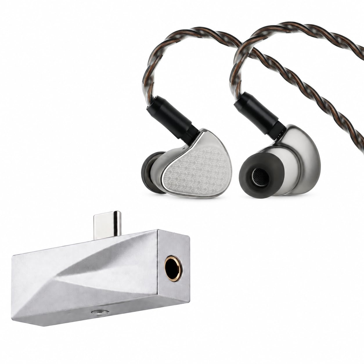 Linsoul Kiwi Ears Halcyon cuffie IEM cablate HiFi con 1DD+3BA+MEMS + Kiwi Ears Allegro BAL Mini USB-C IEM DAC AMP