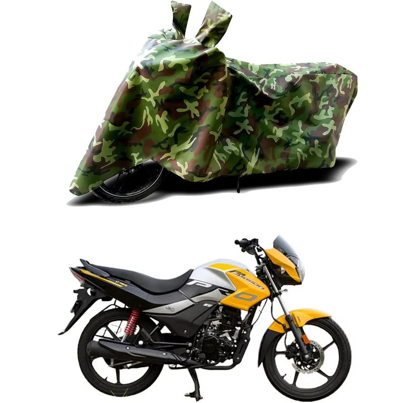 Image of 100% Water Resistant Bike Scooty Two Wheeler Body Cover Compatible for Hero Passion Pro BS6 /UV-Rays /Heat Protection /Birds Dropping /Scratchproof /Dust Proof /Waterproof /All Varient[Green MJ]