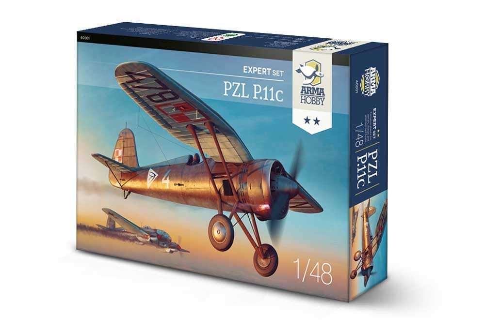 Arma Hobby1/48 Scale PZL P.11c Expert Set - Plastic Model Building Kit # 40001