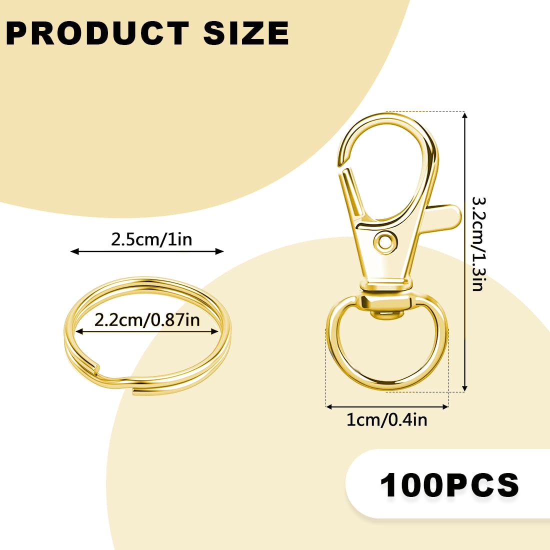 30 Bunte Karabiner-Haken – Drehbar, Mit D-Ring Für