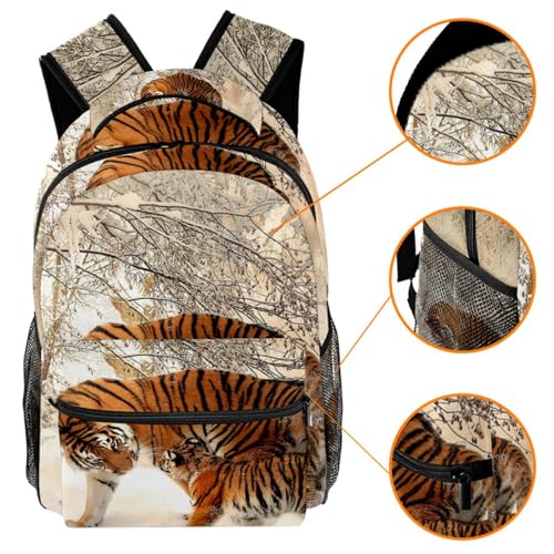 Sac à dos imprimé tigre multicolore avec grand compartiment - 3