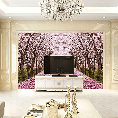 Papier peint panoramique 3D chambre coucher photo murale paysage rose - 4