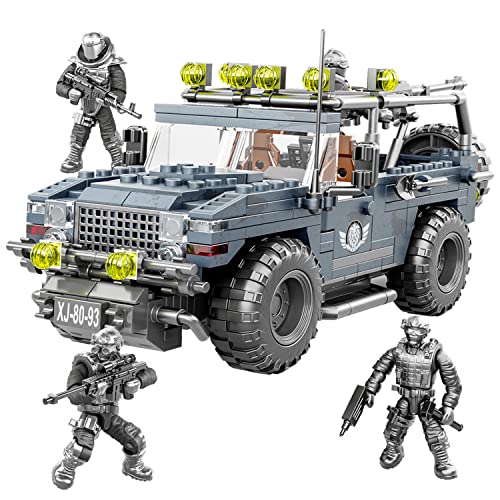 US Military Mini Figures, Special Forces SWAT Team, Weapons and Accessories! Perfect for kids ages 10+ and parents who want to enjoy quality family time 736-piece military vehicle-building toys.