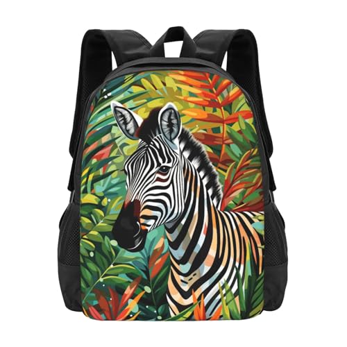 Mochila de cebra de 16,5 pulgadas para portátil de hombre y mujer