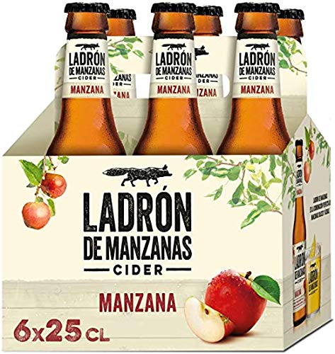 Ladrón de Manzanas Cider - 2 Pack de 6 Botellas x 250 ml (Total: 12 botellas de 250 ml 3 L)