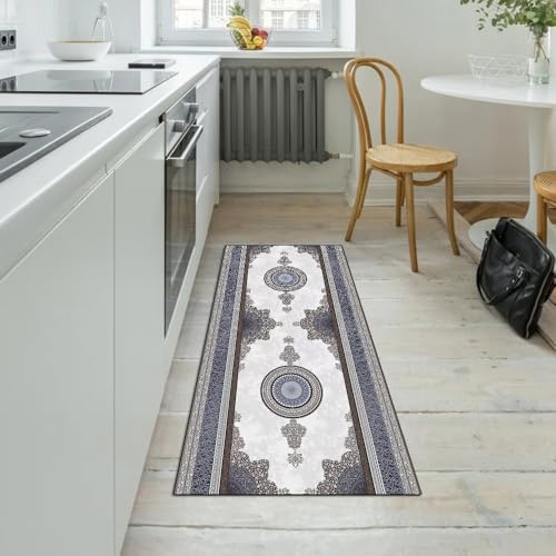 Alfombra de pasillo de 40x400 cm gris lavable por metros para cocina 5