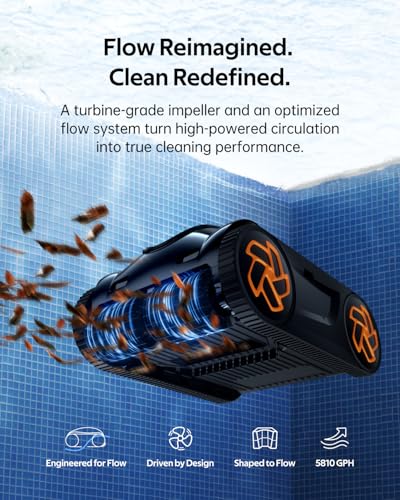 Pool Cleaner K25, 2.5H Runtime Cordless Robotic Pool Vacuum, Touch Screen, Smart Navigation, Cleans Floor, Walls, Waterline, Ideal for Above & In-Ground Pools, Self-Parking