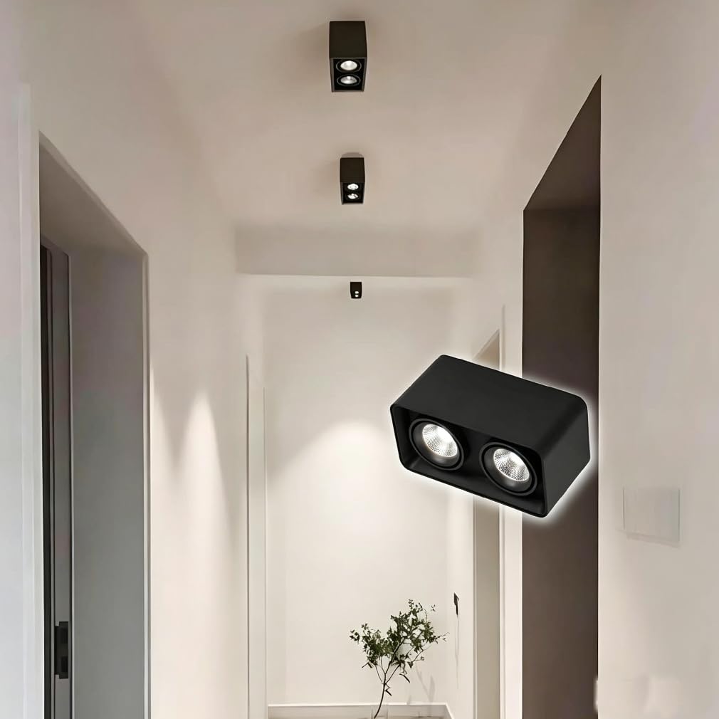 Faretto quadrato da incasso con GU10 Spotlight Cup, fonte di luce dimmerabile con interruttore di selezione, riflettore bianco, illuminazione per camera da letto, soggiorno e corridoio